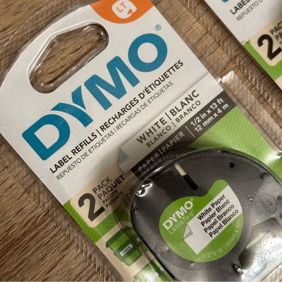 New Sealed Dymo Label Refills White Paper 1/2 in X 13 feet - Picture 2 of 4
